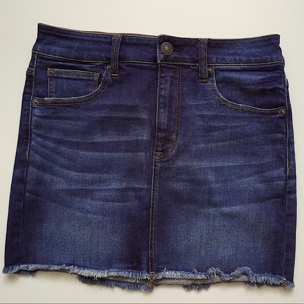 AEO Denim High Rise Mini Skirt